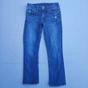 Silver Jeans Elyse women's size W25/L22 1/2 denim blue colour Capri distressed